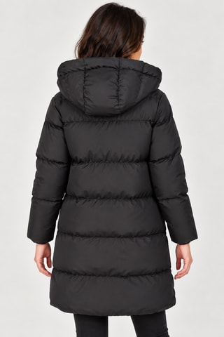 Doudoune longue à capuche - Noir