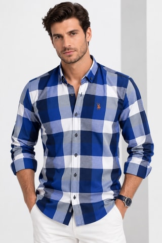 Chemise - Bleu clair et bleu foncé