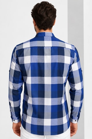 Chemise - Bleu clair et bleu foncé