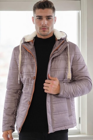 Blouson regular à capuche - Beige