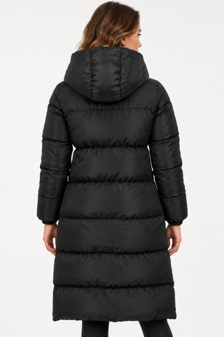Doudoune longue à capuche - Noir