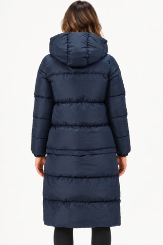 Doudoune longue à capuche - Bleu foncé
