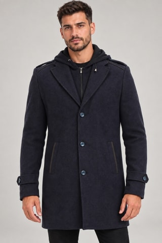 Manteau en laine - Bleu foncé