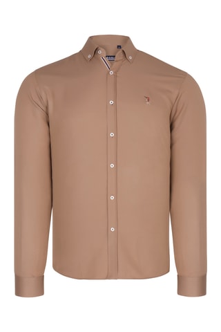 2 chemises regular - Bleu et camel