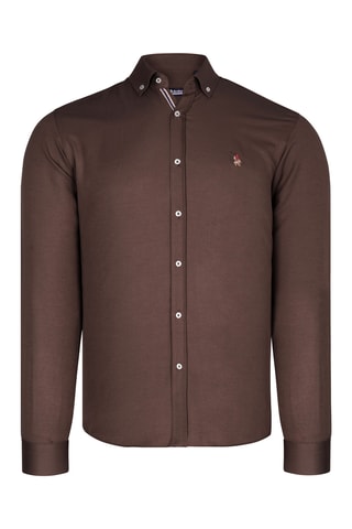 2 chemises regular - Bleu clair et marron foncé