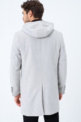 Manteau en laine à capuche - Beige