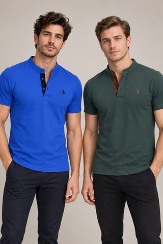 2 polos - Vert et bleu