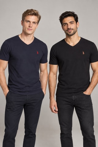 2 t-shirts - Noir et bleu foncé