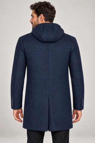 Manteau en laine - Noir et bleu