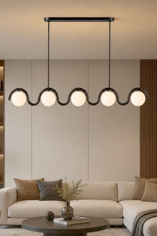 Suspension Gedik - 5 x 40 W - Noir
