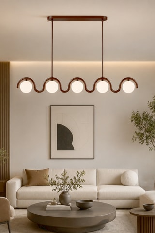 Suspension Gedik - 5 x 40 W - Marron