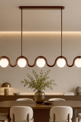 Suspension Gedik - 5 x 40 W - Marron