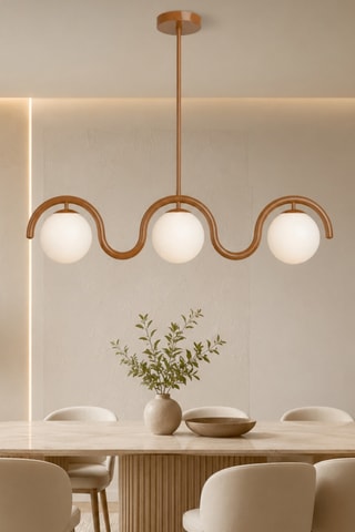 Plafón Gedik - 3 x 40 W - Marrón