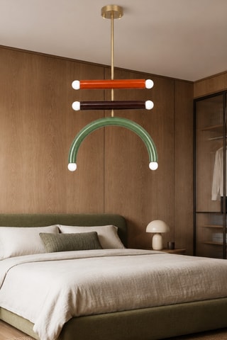 Lámpara de techo - Naranja, marrón y verde - 6 x 40 W