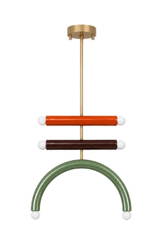 Lámpara de techo - Naranja, marrón y verde - 6 x 40 W