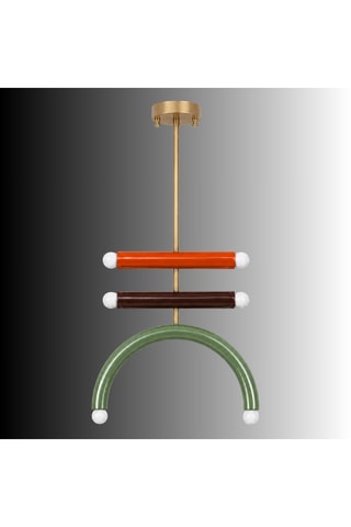 Lámpara de techo - Naranja, marrón y verde - 6 x 40 W
