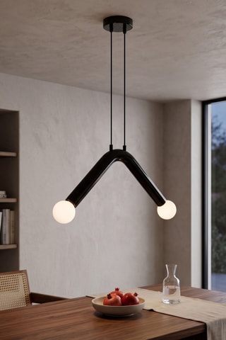 Lámpara de techo - Negro - 2 x 40 W