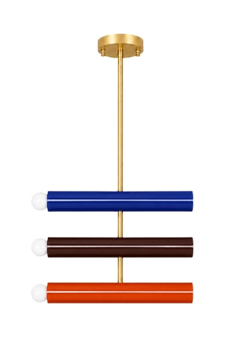 Lámpara de techo - Azul y marrón - 6 x 40 W