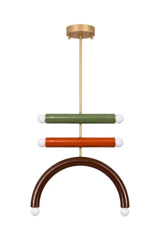 Lámpara de techo - Verde y naranja - 6 x 40 W
