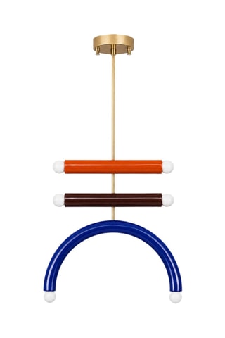 Lámpara de techo - Azul, marrón y naranja - 6 x 40  W