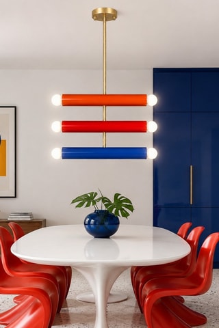 Lámpara de techo - Naranja, rojo y azul - 6 x 40 W