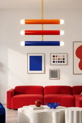 Lámpara de techo - Naranja, rojo y azul - 6 x 40 W