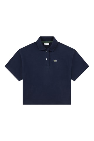 Polo oversize en coton biologique - Bleu marine