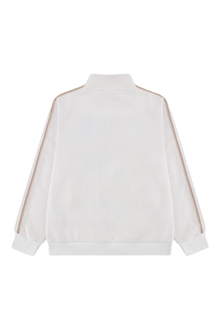 Veste de survêtement en coton biologique - Blanc