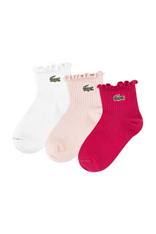 3 paires de chaussettes courtes à volants - Rose