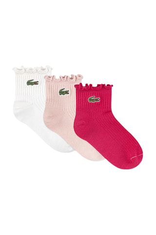 3 paires de chaussettes courtes à volants - Rose