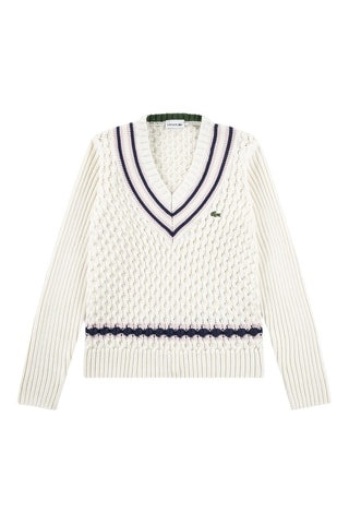Pull en coton biologique et laine - Blanc