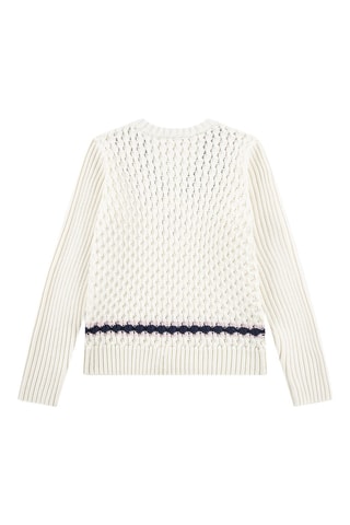 Pull en coton biologique et laine - Blanc