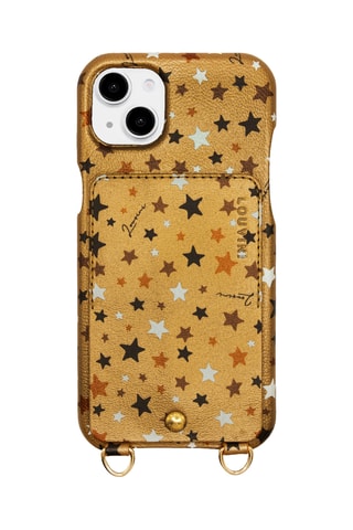 Coque en cuir iPhone 14 Plus/15 Plus - Doré