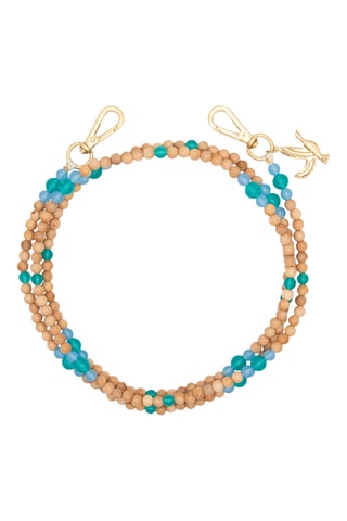 Cordon pour téléphone en bois - Turquoise - Bleu clair