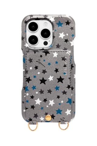 Coque en cuir iPhone 16 Pro - Argenté