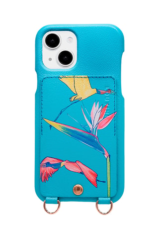 Coque en cuir iPhone 14 Plus/15 Plus - Turquoise