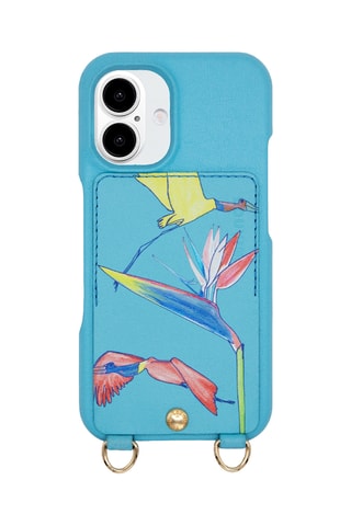 Coque en cuir iPhone 16 Plus - Turquoise