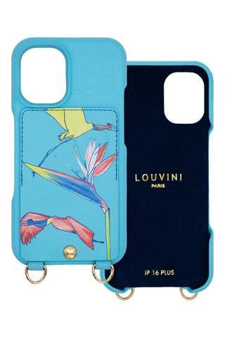 Coque en cuir iPhone 16 Plus - Turquoise