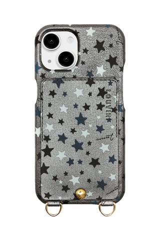 Coque en cuir iPhone 15 - Argenté