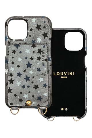 Coque en cuir iPhone 15 - Argenté