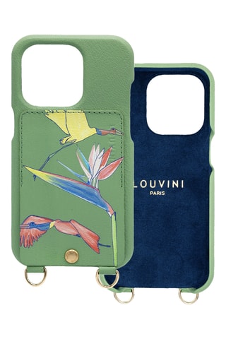 Coque en cuir iPhone 14 Pro - Vert clair