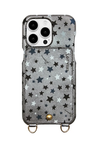 Coque en cuir iPhone 14 Pro Max - Argenté