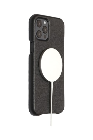 Coque MagSafe en cuir iPhone 12/12 Pro - Noir