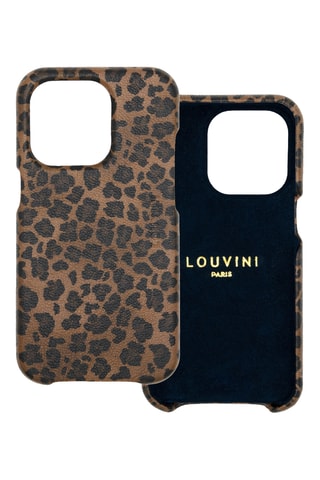 Coque MagSafe en cuir iPhone 15 Pro - Marron