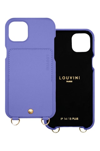 Coque en cuir iPhone 14 Plus/15 Plus - Violet