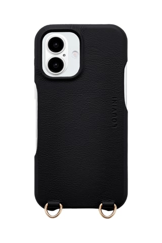 Coque MagSafe en cuir iPhone 16 Plus - Noir
