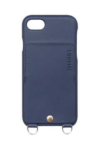 Coque iPhone SE/7/8 en cuir - Bleu marine