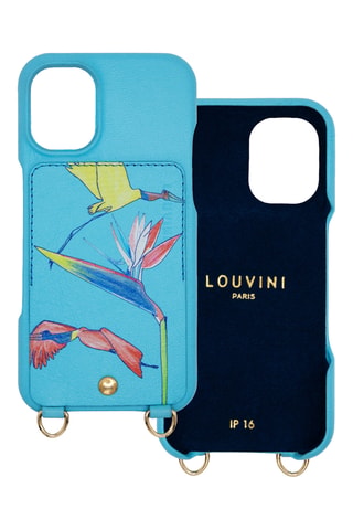 Coque en cuir iPhone 16 - Turquoise