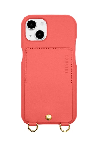 Coque iPhone 14 en cuir - Saumon