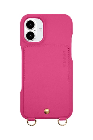 Coque en cuir iPhone 16 Plus - Fuchsia